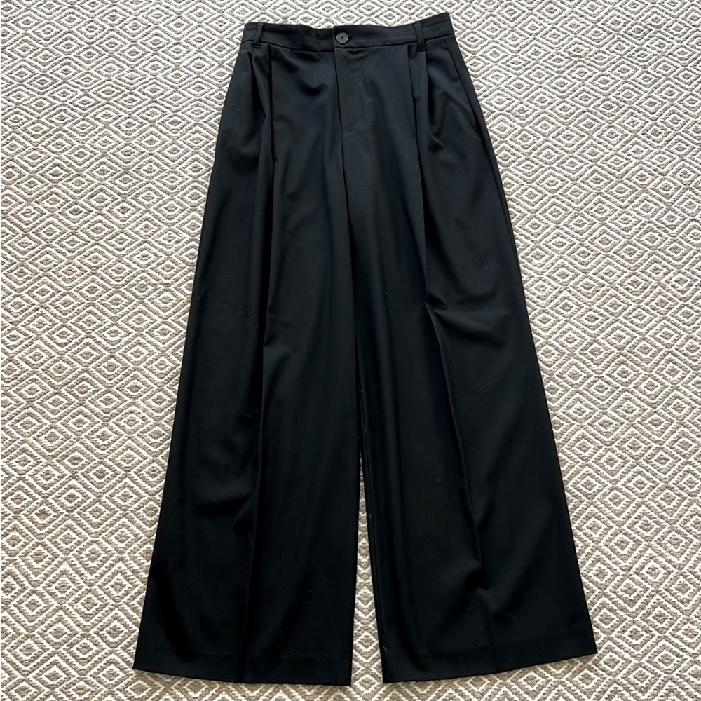 Zara Black High-Waist Wide-Leg Trousers